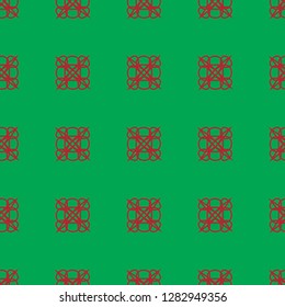 Seamless abstract vector pattern on the green background
