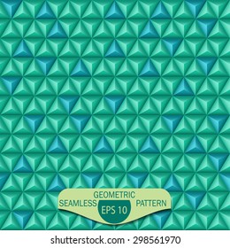 Seamless abstract vector pattern. Repeated volumetric geometric mosaic.