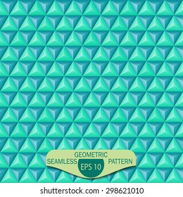 Seamless abstract vector pattern. Repeated volumetric geometric mosaic.