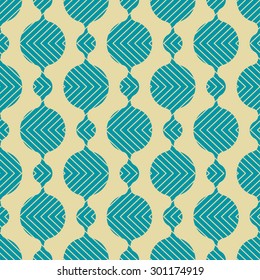 Seamless abstract vector pattern. Repeated volumetric geometric mosaic.