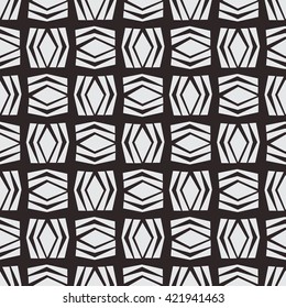 Seamless abstract vector pattern square tile in monochrome background