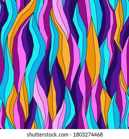 seamless abstract vector pattern with vertically directed stylized leaves