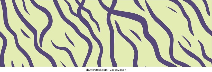 Seamless. Abstract vector pattern with wavy lines. Modern ornament of stylized skin. Psychedelic retro style texture. Zebra skin.