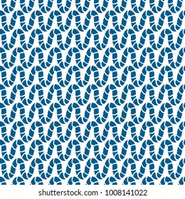Seamless abstract vector pattern.Geometry background. Wavy rope. Marine backdrop. Navy blue color.