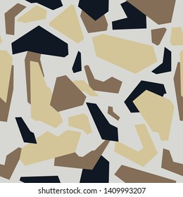 Seamless abstract vector sand military camouflage background. Pattern of Geometric