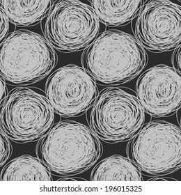 Seamless abstract  vector scribble pattern (monochrome)