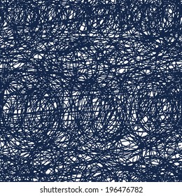 Seamless abstract  vector scribble pattern (monochrome)