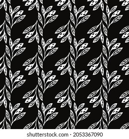 Formas blancas vectoriales abstractas sin inconvenientes y patrón de fondo negro de textura. Adecuado para embalaje, tela, moda, scrapbooking, tarjeta de regalo y otros proyectos de diseño.
