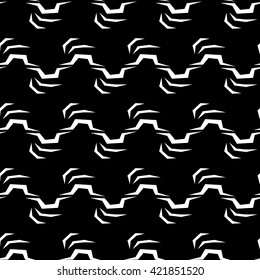 Seamless abstract vector zigzag pattern in back and white background