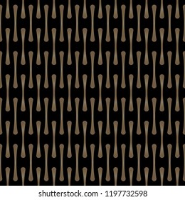 Seamless abstract vertical dash pattern vector. Design bones gradient gold on black background. Design print for wallpaper, textile, fabric, background. Set 1