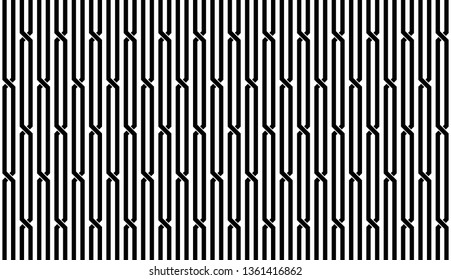 Seamless abstract vertical stripe of pattern vector. Design intertwine of line black on white background. Design print for illustration, textile, wallpaper, background. Set 1