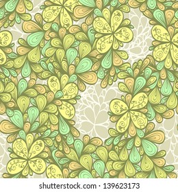 Seamless abstract vintage hand drawn floral pattern