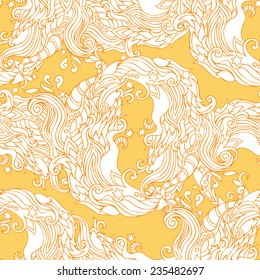 Seamless abstract vintage stylized  pattern.  Can be used for cards, invitations, fabrics, wallpapers, scrap-booking, ornamental template for design and decoration, etc
