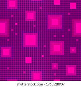 Seamless abstract violet background from squares of different sizes.