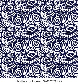 seamless abstract Vivienne Westwood on navy