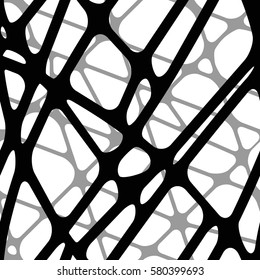 Seamless abstract volumetric transparent background black connected lines