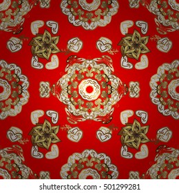 seamless abstract wallpaper with circles on a red background