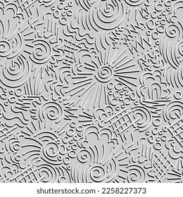 fondo de pantalla abstracto sin fisuras con diferentes patrones de doodle. patrón interminable de fondo vectorial