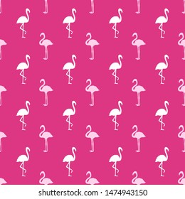 Seamless abstract wallpaper with flamingos. Hand drawn cartoon birds. Print for polygraphy, shirts and textiles. Colored texture. Pattern for your design