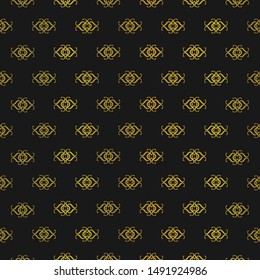 Seamless abstract wallpaper pattern on black background. Gold seamless seamless pattern