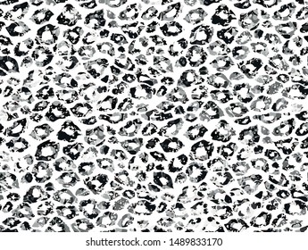 Seamless abstract watercolor black leopard pattern