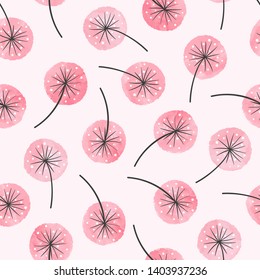 Seamless abstract watercolor flower pattern. Pink floral background.