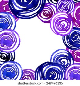 Seamless abstract watercolor frame, vector illustration