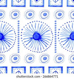 Seamless abstract watercolor pattern, hand drawn background 