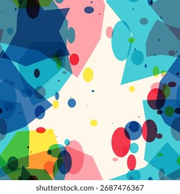 Seamless abstract watercolor splash background with vibrant vector shapes and colors