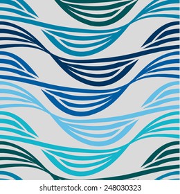 Seamless Abstract Wave Design Element Pattern. Vector Illustration