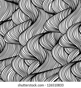 Seamless abstract wave hand-drawn pattern.