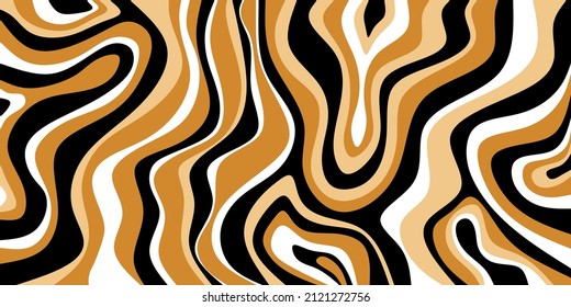 Seamless Abstract Wave Line On Black. Vector Illustration.