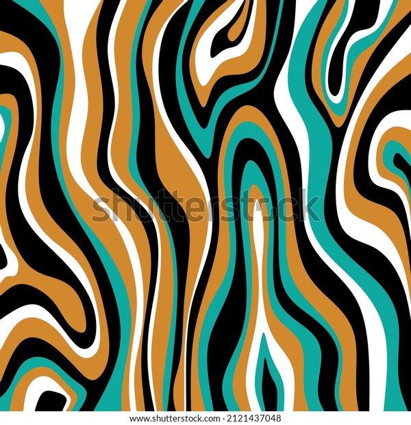 Seamless abstract wave line on black.\
Vector Illustration.