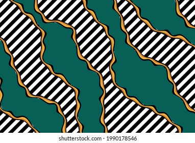Seamless abstract wave lines with diagonal stripes pattern on a white background. EPS10 Illustration.