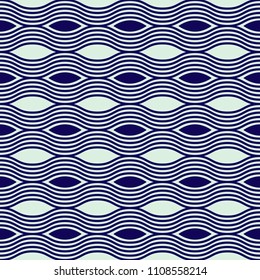 Seamless abstract wave lines vector patterns. Vector fashion backdrop in vintage op art style