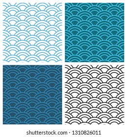 Seamless abstract wave pattern. Circle pattern, ornament. Vector background.