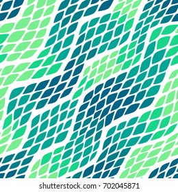 Seamless abstract wave pattern with colorful rhombuses. Vector illustration with leaves. Vector illustration with snake skin texture.  