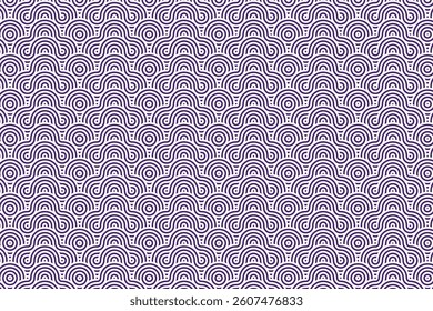 Seamless abstract wave pattern with concentric curved lines. A modern, stylish, and minimal geometric design, perfect for textiles, wallpapers, backgrounds, and digital art projects.