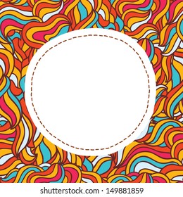 Seamless abstract  wave pattern with frame