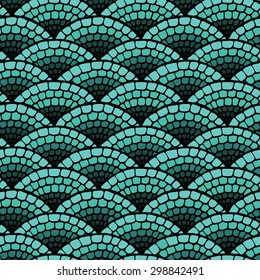 seamless abstract wave pattern with a green gradient. vector