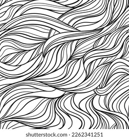 Seamless abstract wave pattern. Repeating texture. Yarn fibers design. Vector illustration