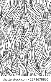 Seamless abstract wave pattern. Repeating hair texture. Yarn fibers design. Vector illustration.