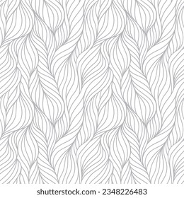 Seamless abstract wave pattern. Repeating texture. Yarn fibers design. Vector illustration