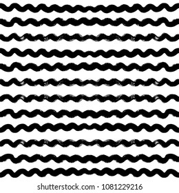 Seamless Abstract Wave Pattern vector background, water sea modern illustration. wavy brush stroke, curly grunge paint lines