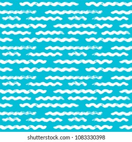 Seamless Abstract Wave Pattern vector background, water sea modern illustration. wavy brush stroke, curly grunge paint lines