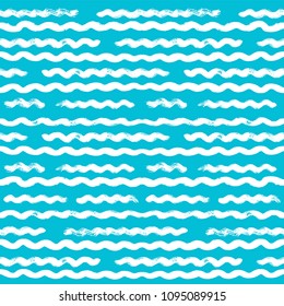 Seamless Abstract Wave Pattern vector background, water sea modern illustration. wavy brush stroke, curly grunge paint lines