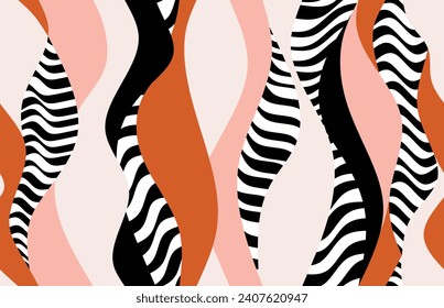 Seamless abstract wave pattern. Vector Illustration.