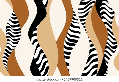 Seamless abstract wave pattern. Vector Illustration.