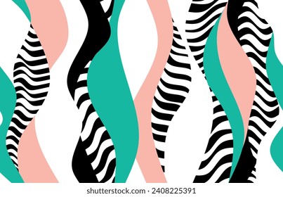 Seamless abstract wave pattern. Vector Illustration.