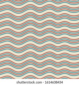 Seamless Abstract Wave Pattern with vintage color, Cute trendy design for fabric or wallpaper, vector